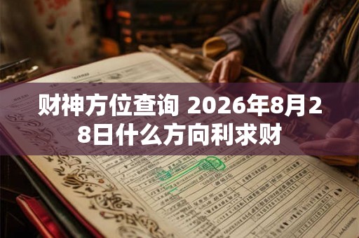 财神方位查询 2026年8月28日什么方向利求财