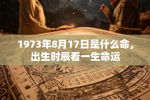 1973年8月17日是什么命，出生时辰看一生命运