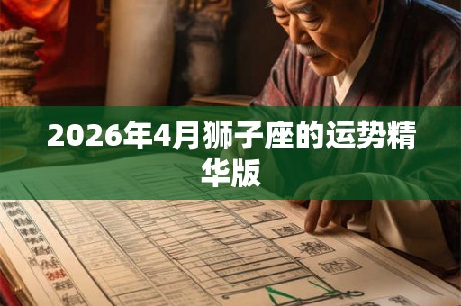 2026年4月狮子座的运势精华版 2026年4月狮子座的运势精华版