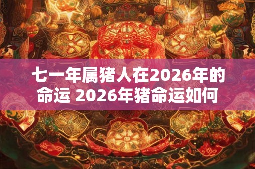七一年属猪人在2026年的命运 2026年猪命运如何