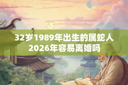 32岁1989年出生的属蛇人2026年容易离婚吗