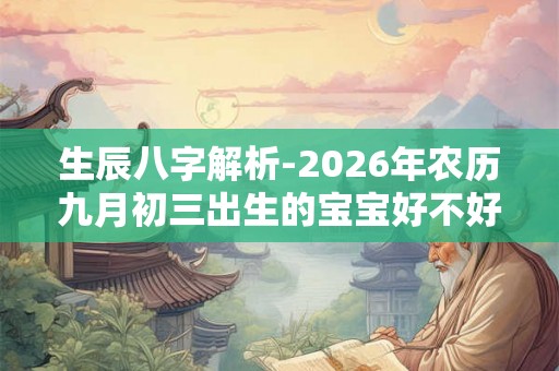 生辰八字解析-2026年农历九月初三出生的宝宝好不好