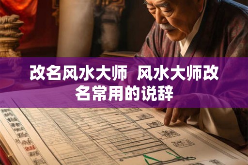 改名风水大师  风水大师改名常用的说辞