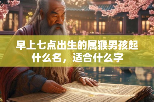 早上七点出生的属猴男孩起什么名，适合什么字