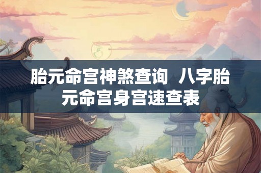 胎元命宫神煞查询  八字胎元命宫身宫速查表