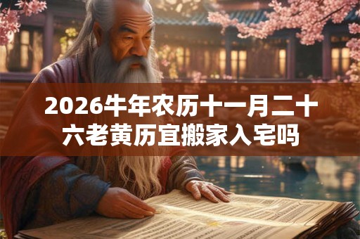 2026牛年农历十一月二十六老黄历宜搬家入宅吗