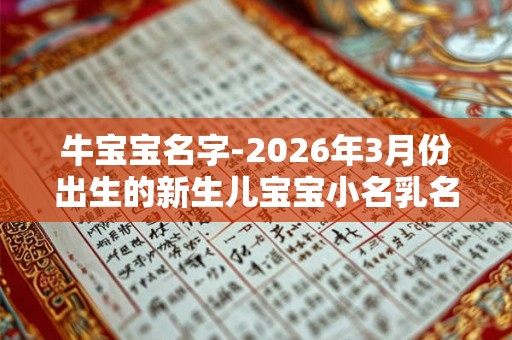 牛宝宝名字-2026年3月份出生的新生儿宝宝小名乳名精选