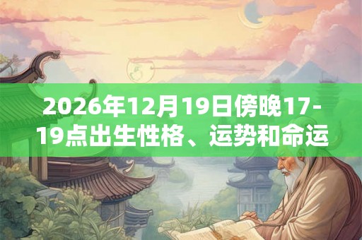 2026年12月19日傍晚17-19点出生性格、运势和命运