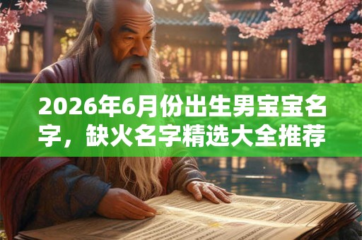 2026年6月份出生男宝宝名字,缺火名字精选大全推荐! 2026年6月份出生男宝宝名字,缺火名字精选大全推荐!
