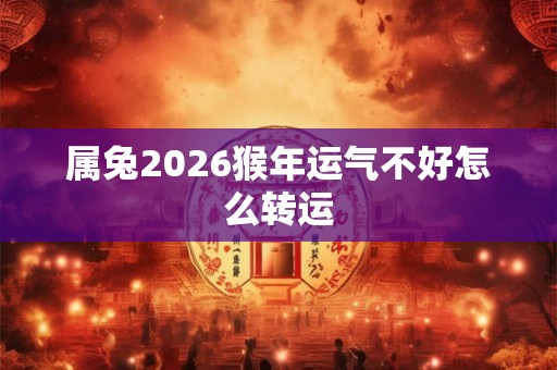属兔2026猴年运气不好怎么转运