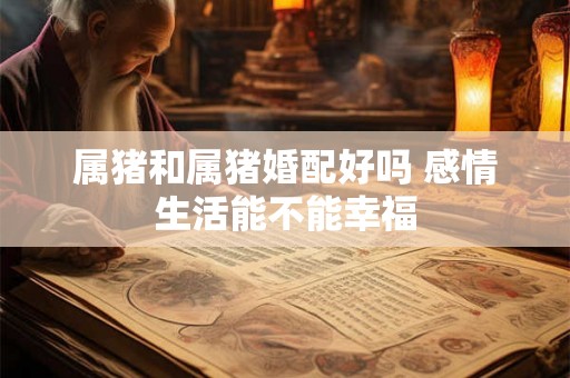 属猪和属猪婚配好吗 感情生活能不能幸福