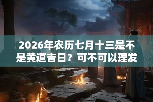 2026年农历七月十三是不是黄道吉日？可不可以理发？