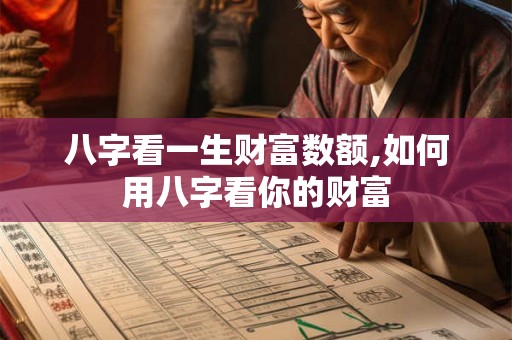 八字看一生财富数额,如何用八字看你的财富