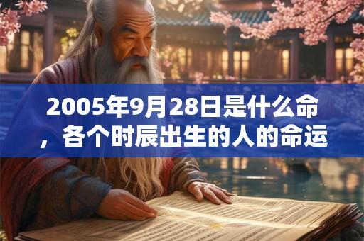 2005年9月28日是什么命，各个时辰出生的人的命运