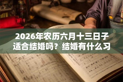 2026年农历六月十三日子适合结婚吗？结婚有什么习俗？