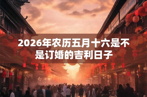 2026年农历五月十六是不是订婚的吉利日子