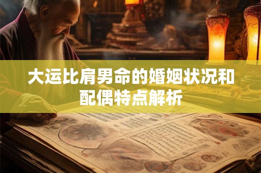 大运比肩男命的婚姻状况和配偶特点解析