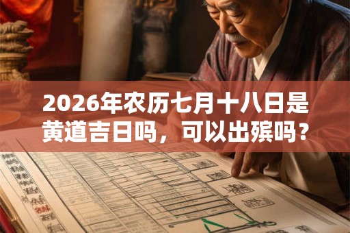 2026年农历七月十八日是黄道吉日吗，可以出殡吗？