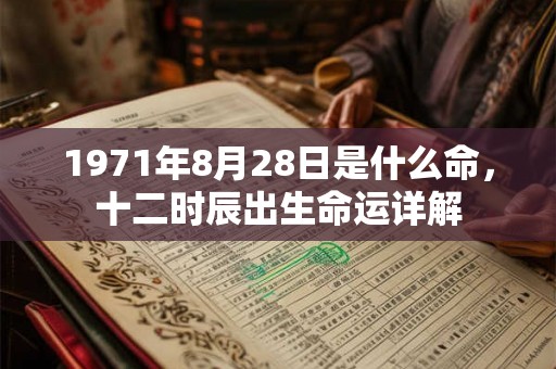 1971年8月28日是什么命，十二时辰出生命运详解
