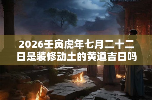 2026壬寅虎年七月二十二日是装修动土的黄道吉日吗？