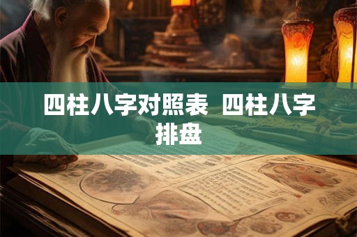四柱八字对照表  四柱八字排盘