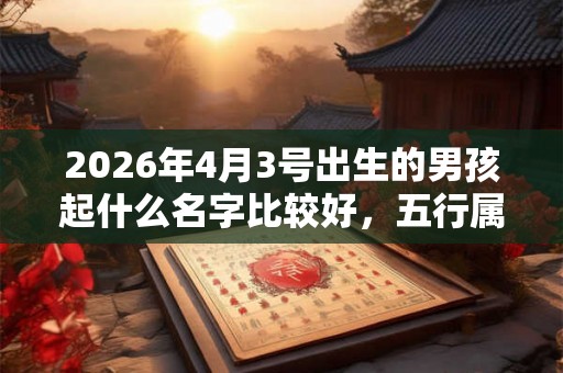 2026年4月3号出生的男孩起什么名字比较好，五行属什么