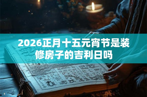 2026正月十五元宵节是装修房子的吉利日吗