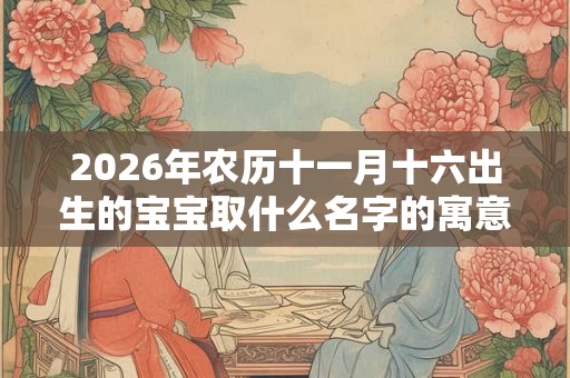 2026年农历十一月十六出生的宝宝取什么名字的寓意好？