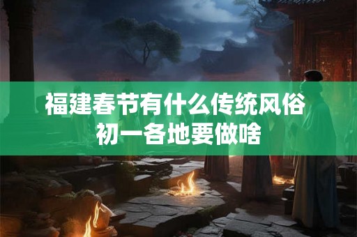 福建春节有什么传统风俗 初一各地要做啥