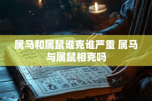 属马和属鼠谁克谁严重 属马与属鼠相克吗