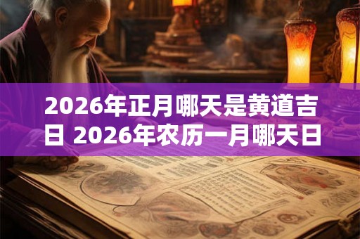 2026年正月哪天是黄道吉日 2026年农历一月哪天日子好