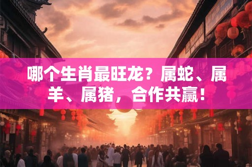 哪个生肖最旺龙？属蛇、属羊、属猪，合作共赢！