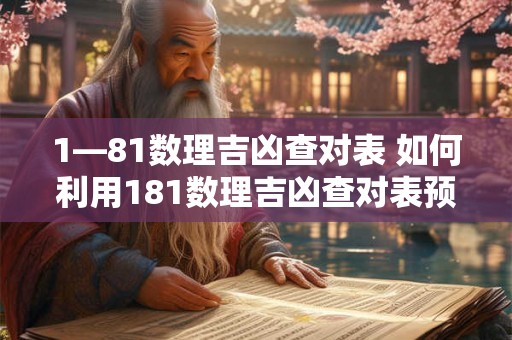 1—81数理吉凶查对表 如何利用181数理吉凶查对表预测吉凶