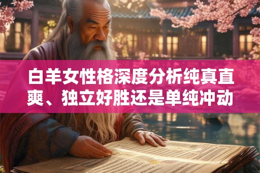 白羊女性格深度分析纯真直爽、独立好胜还是单纯冲动？