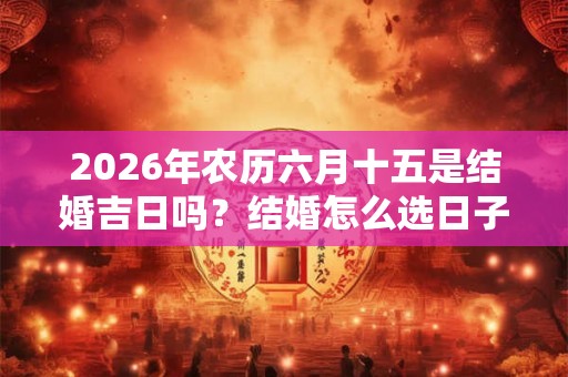 2026年农历六月十五是结婚吉日吗?结婚怎么选日子? 2026年农历六月十五是结婚吉日吗?结婚怎么选日子?