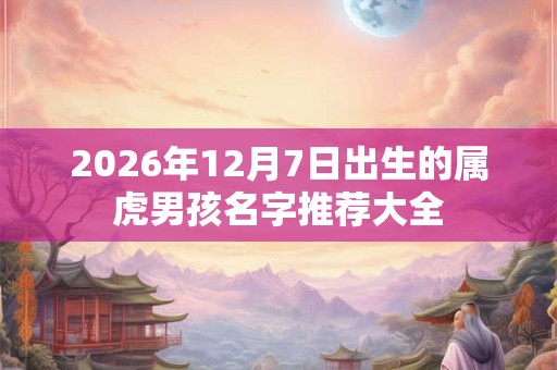 2026年12月7日出生的属虎男孩名字推荐大全 2026年12月7日出生的属虎男孩名字推荐大全