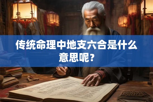 传统命理中地支六合是什么意思呢？