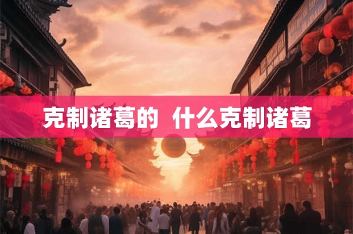 克制诸葛的  什么克制诸葛