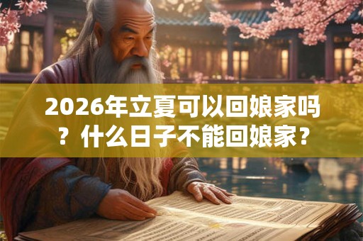 2026年立夏可以回娘家吗？什么日子不能回娘家？