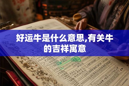 好运牛是什么意思,有关牛的吉祥寓意