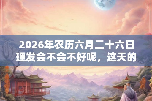 2026年农历六月二十六日理发会不会不好呢，这天的吉时有哪些？