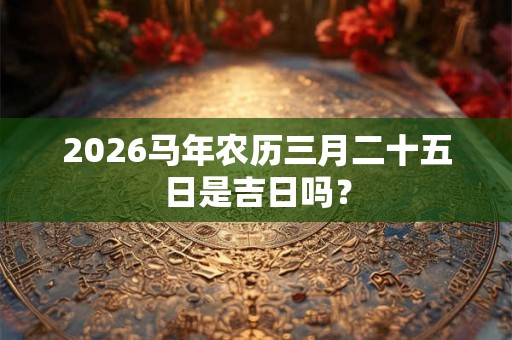2026马年农历三月二十五日是吉日吗？