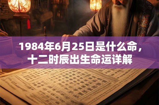 1984年6月25日是什么命，十二时辰出生命运详解