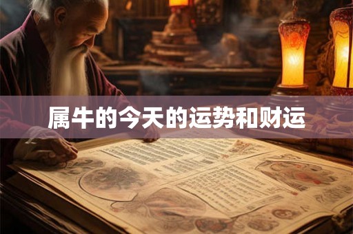 属牛的今天的运势和财运