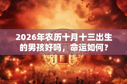2026年农历十月十三出生的男孩好吗，命运如何？