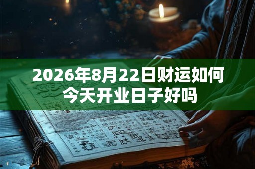 2026年8月22日财运如何 今天开业日子好吗