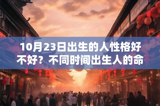 10月23日出生的人性格好不好？不同时间出生人的命运