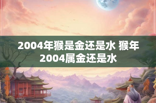 2004年猴是金还是水 猴年2004属金还是水