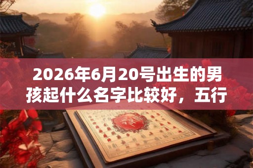 2026年6月20号出生的男孩起什么名字比较好，五行属什么