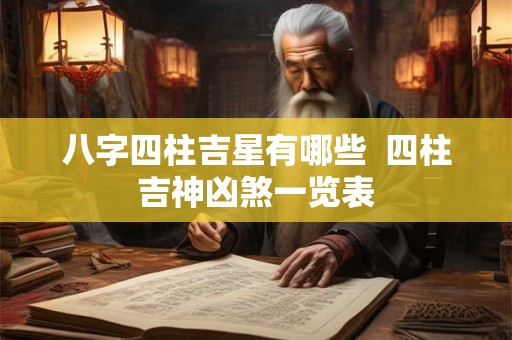 八字四柱吉星有哪些  四柱吉神凶煞一览表
